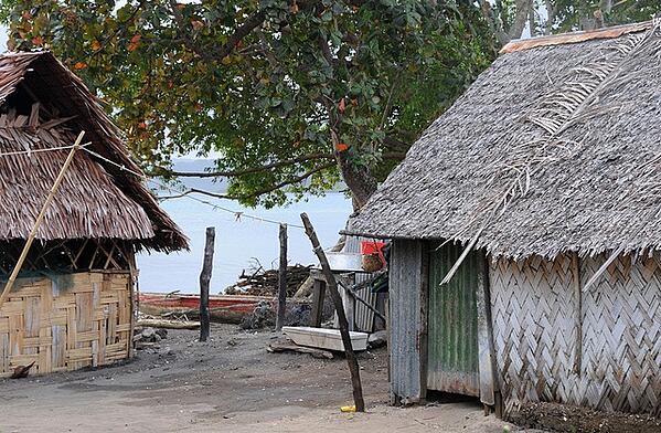 Huts on the ocean