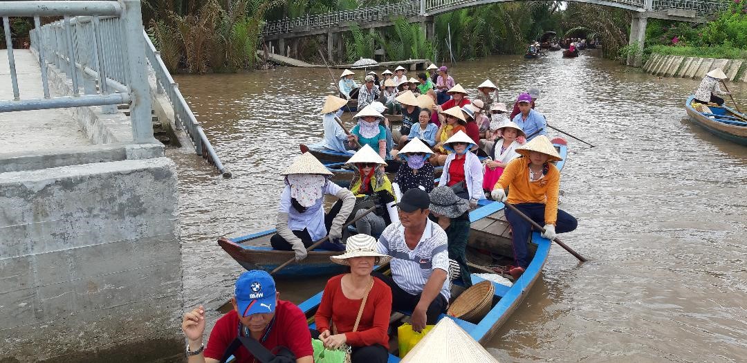 Boats in a river in Vietnam