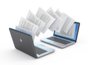 Documents being transferred between two laptops
