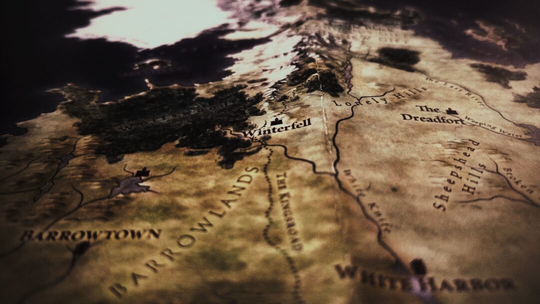 featured photo for how to create your own fictional language. Map of Westeros, fictional land from game of thrones