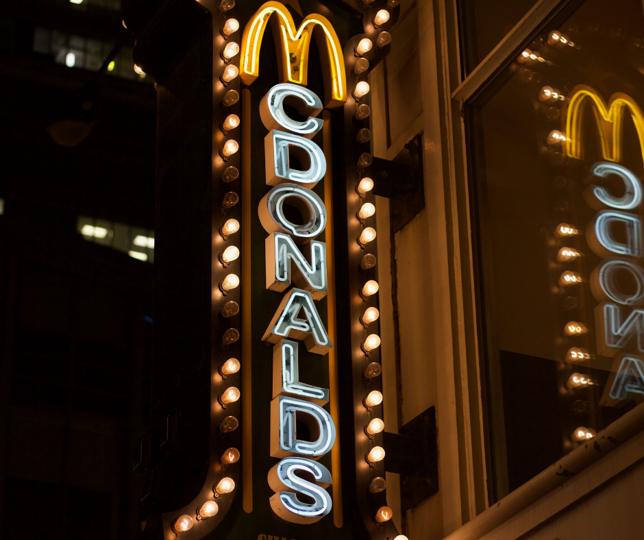 McDonald's sign. The fast-food giant has mastered both globalization and localization.