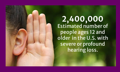 2.4 million people in the U.S, are estimate to have severe or profound hearing loss.